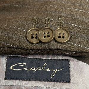 Coppley Suit Mens 48T 42 x 30 Gray Blue Stripe Wool 2 Piece Blazer Pants Canada